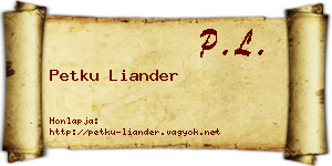 Petku Liander névjegykártya